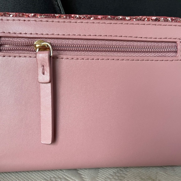 Kate Spade Tellie Seton Drive wallet in dusty peony with glitter - Picture 2 of 3